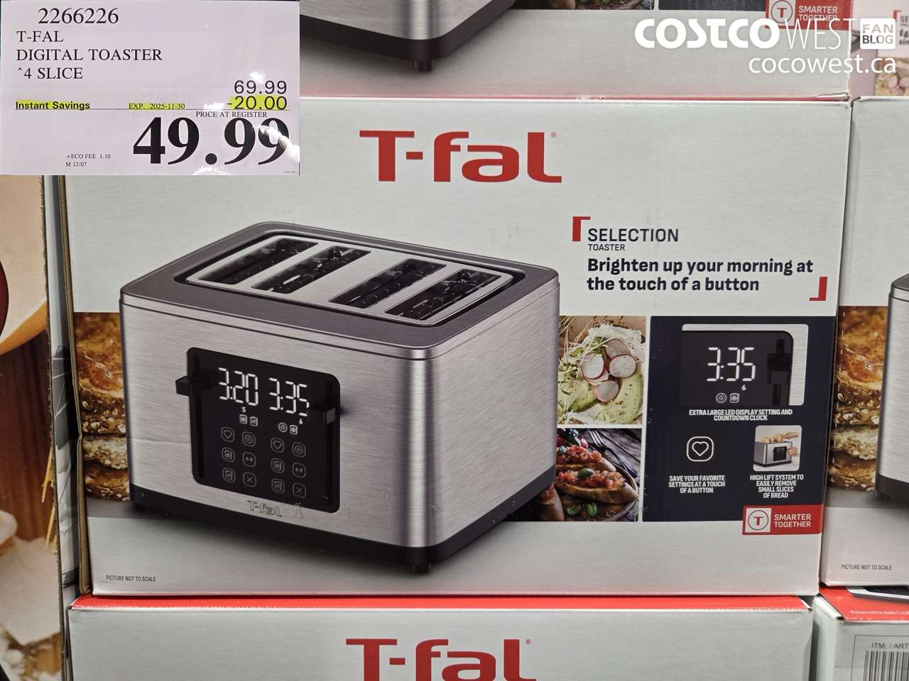 2266226 T-FAL TOASTER 4 SLICE ($20.00 INSTANT SAVINGS EXPIRES ON 2025-11-30) $49.99