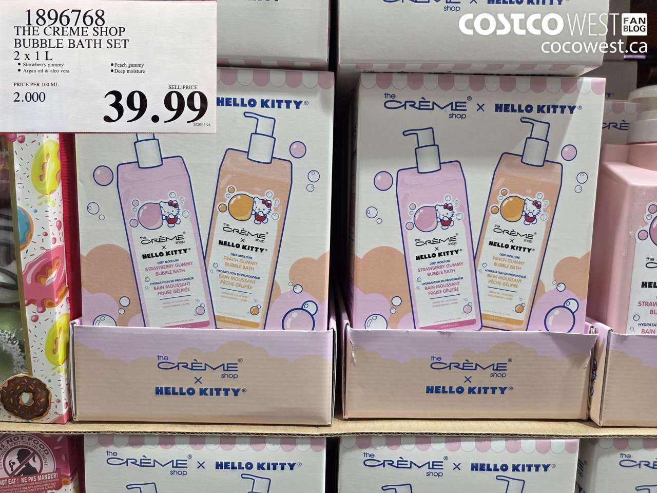 1896768 THE CREME SHOP BUBBLE BATH SET 2 X 1L $39.99