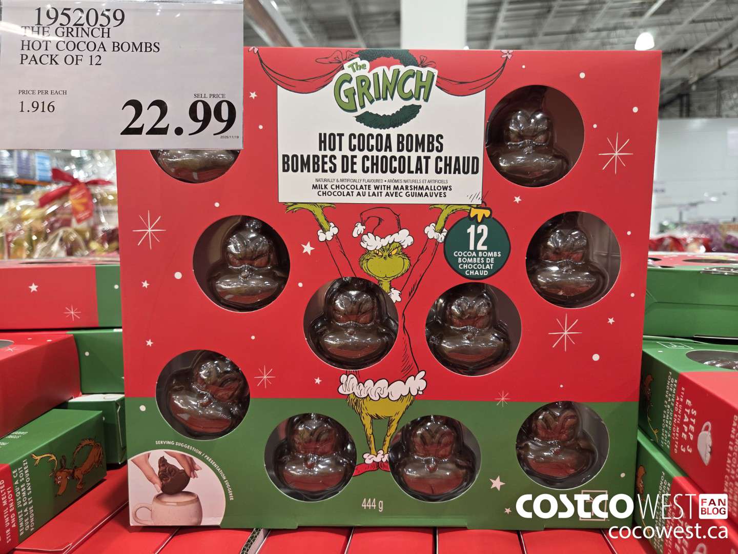 1952059 THE GRINCH HOT COCOA BOMBS PACK OF 12 $22.99