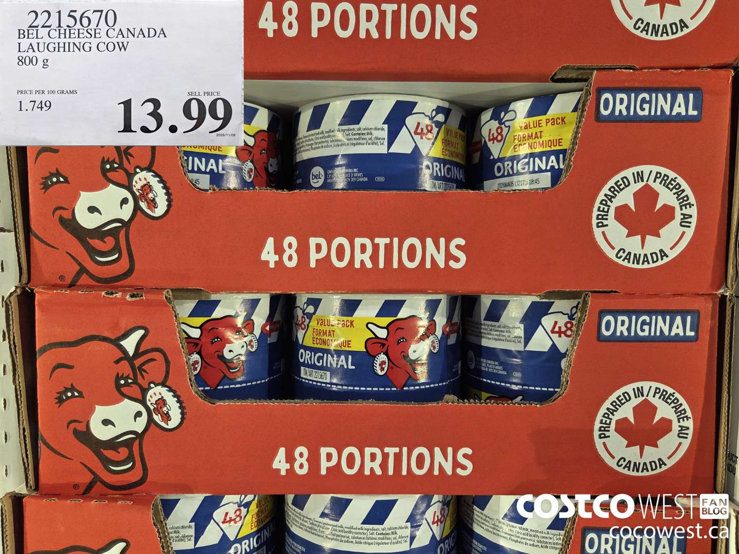 2215670 THE LAUGHING COW PROCESSED CHEESE 800G $13.99