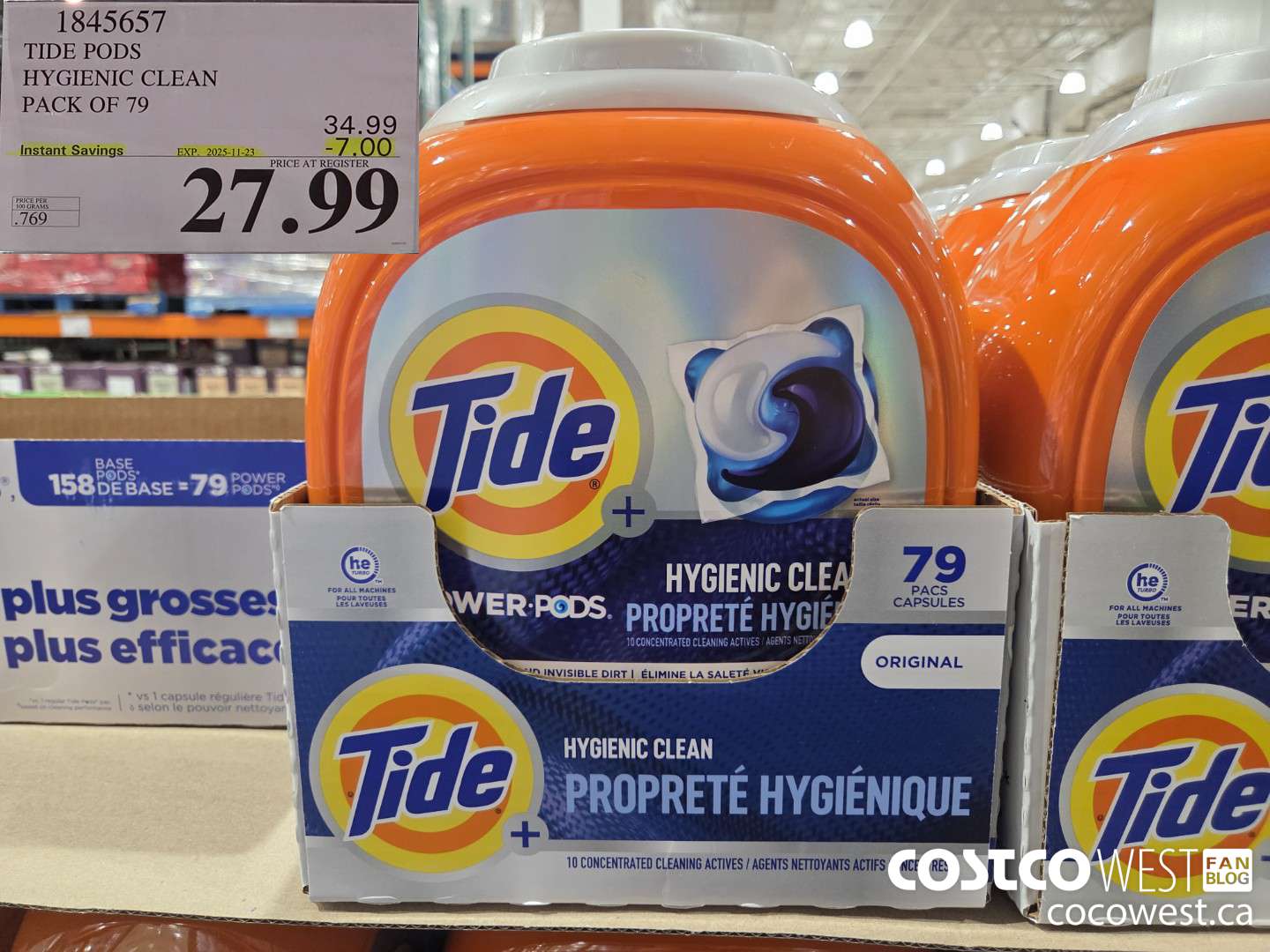 1845657 TIDE POWER PODS HYGIENIC CLEAN PACK OF 79 ($7.00 INSTANT SAVINGS EXPIRES ON 2025-11-23) $27.99