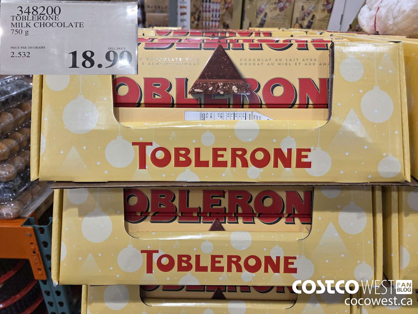 348200 TOBLERONE MILK CHOCOLATE 750 G $18.99