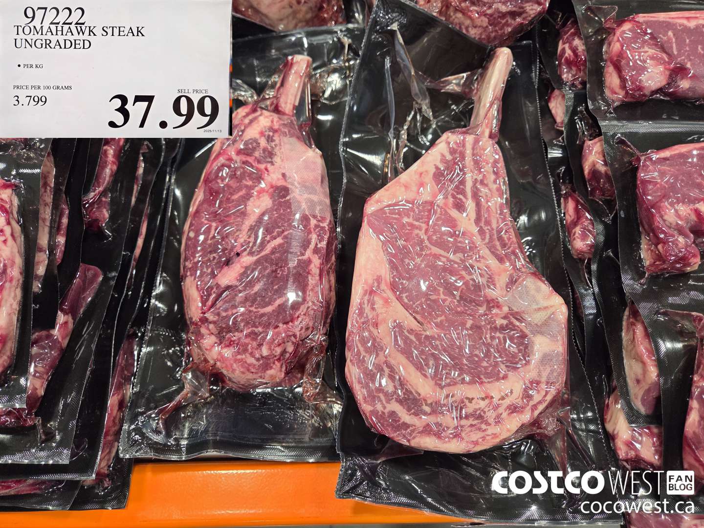 97222 TOMAHAWK STEAK UNGRADED $37.99