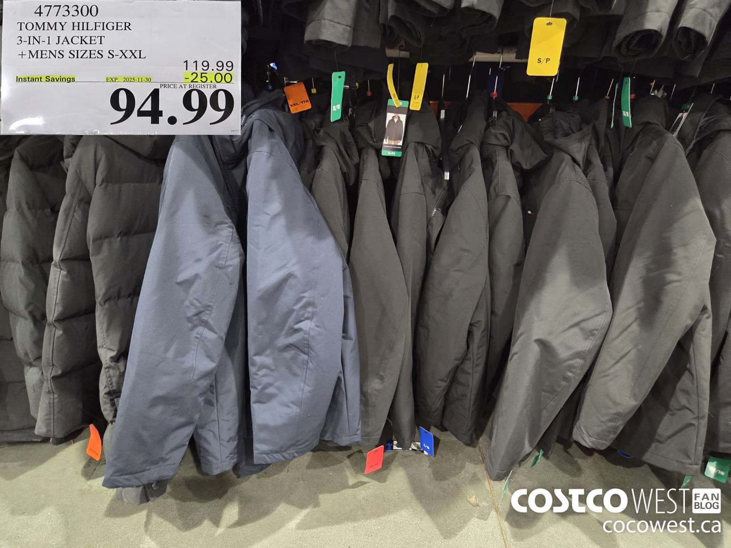 4773300 TOMMY HILFIGER 3-IN-1 JACKET MENS SIZES S-XXL ($25.00 INSTANT SAVINGS EXPIRES ON 2025-11-30) $94.99