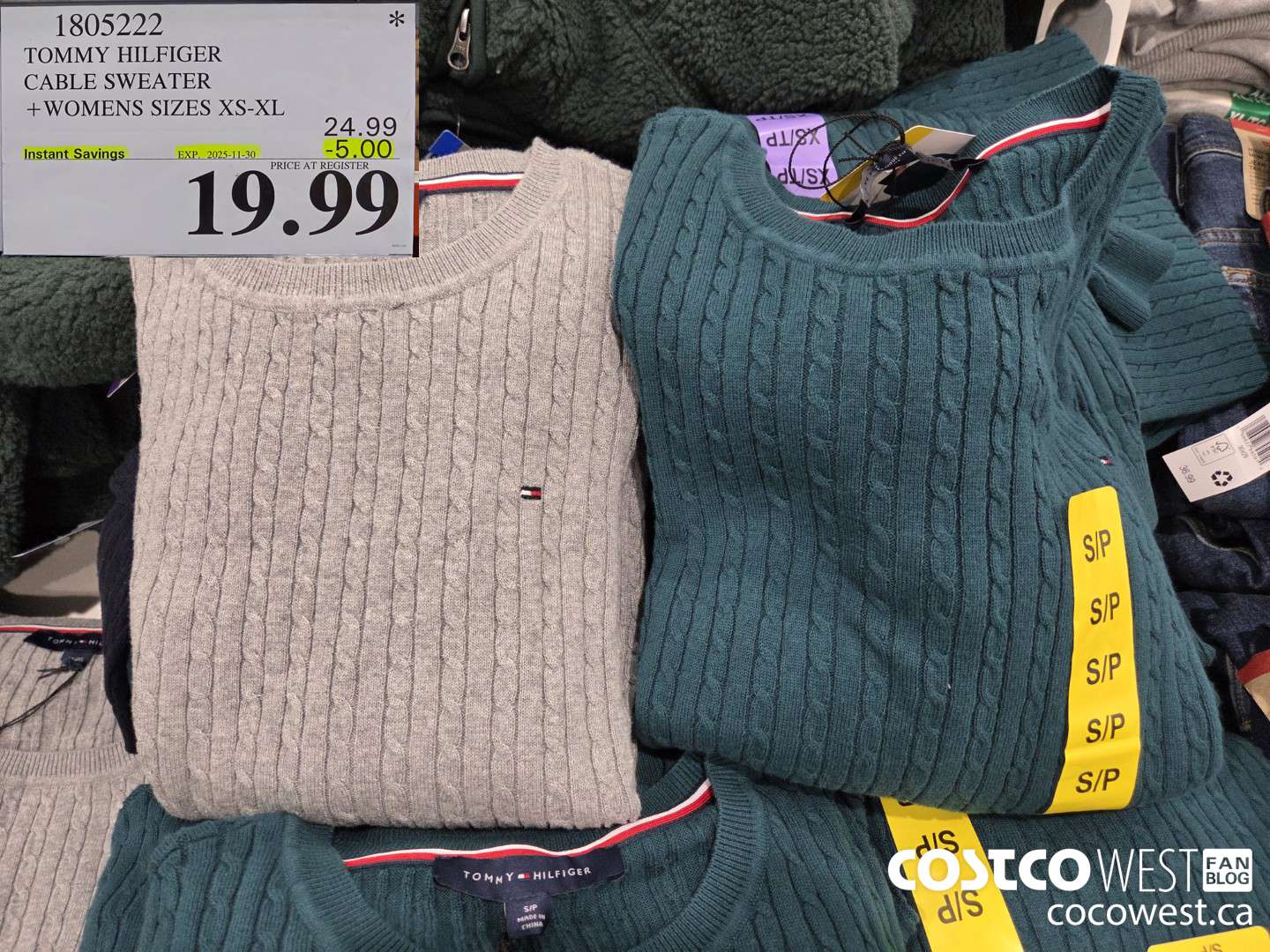 1805222 TOMMY HILFIGER CABLE SWEATER WOMENS SIZES XS-XL ($5.00 INSTANT SAVINGS EXPIRES ON 2025-11-30) $19.99