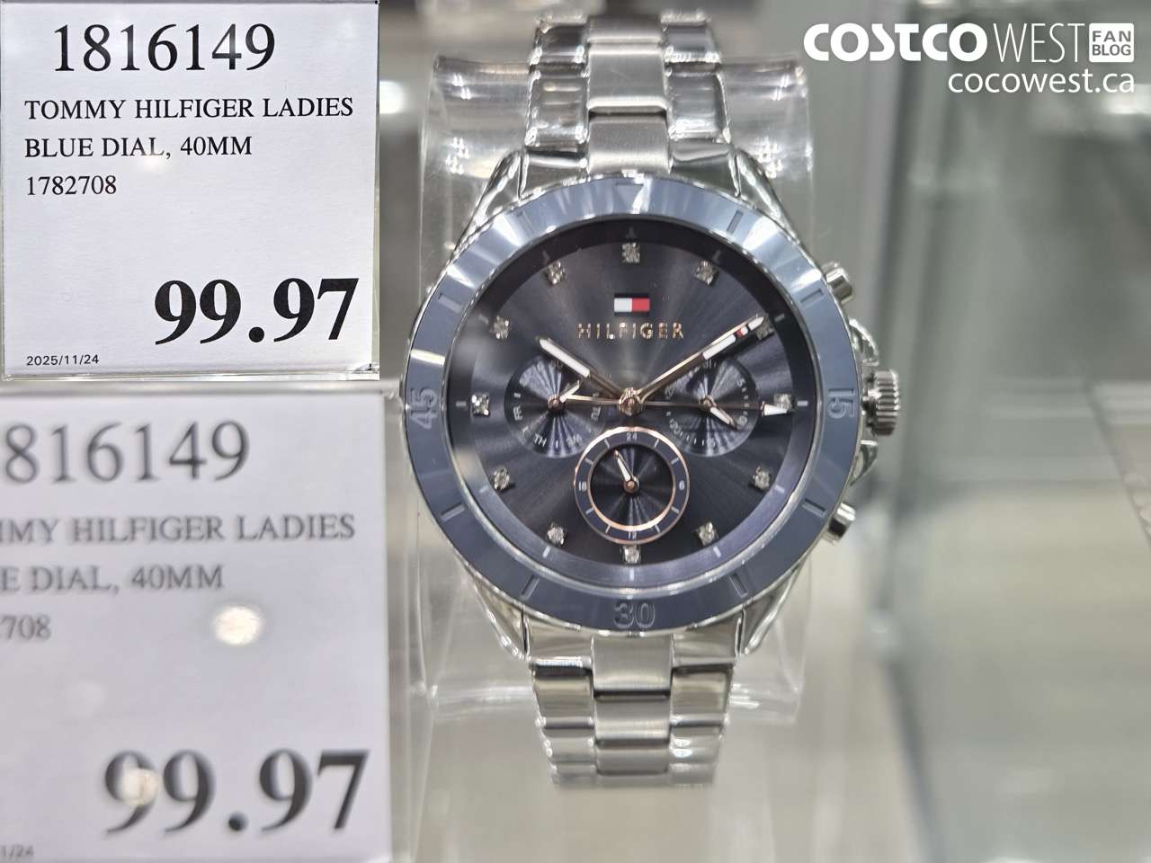 1816149 TOMMY HILFIGER LADIES BLUE DIAL 40MM 1782708 $99.97