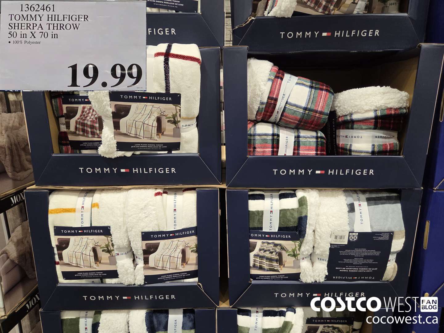 1362461 TOMMY HILFIGER SHERPA THROW 50 IN X 70 IN $19.99