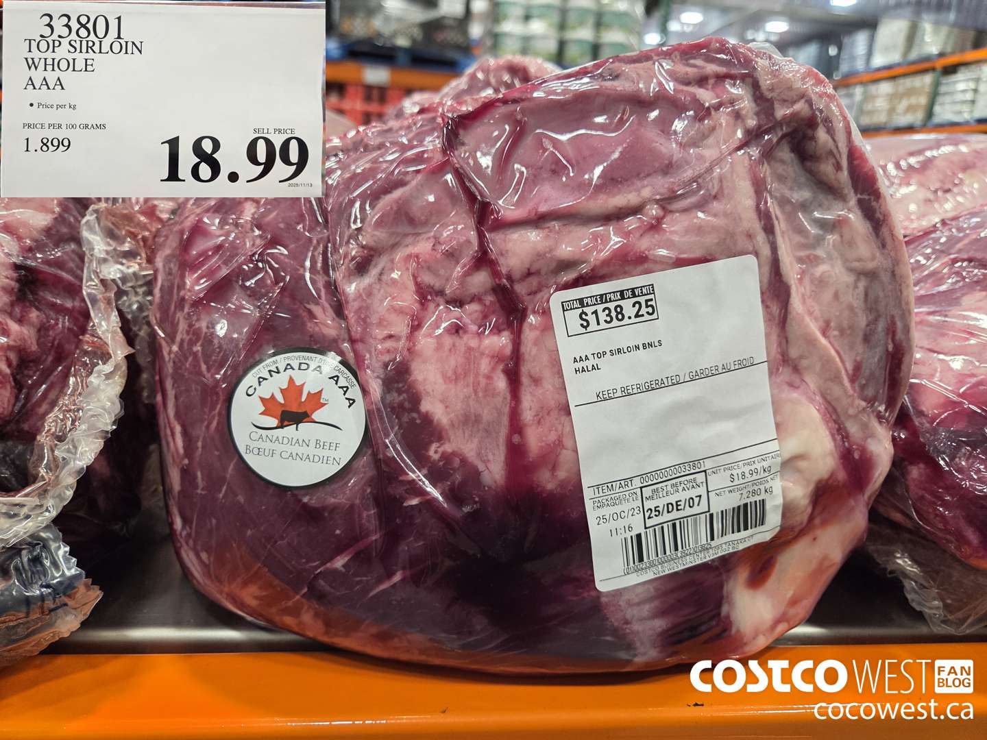 33801 TOP SIRLOIN WHOLE AAA $18.99