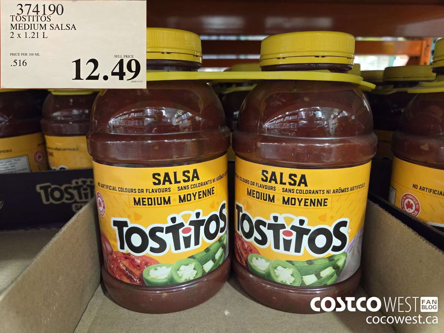 374190 TOSTITOS MEDIUM SALSA 2 x 1.21 L $12.49