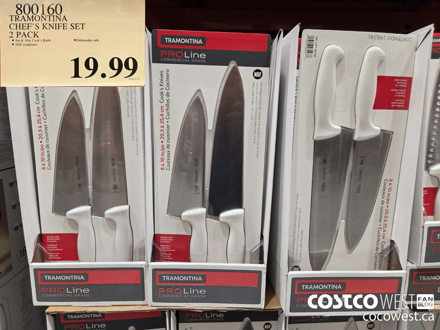 800160 TRAMONTINA CHEF'S KNIFE SET 2 PACK $19.99