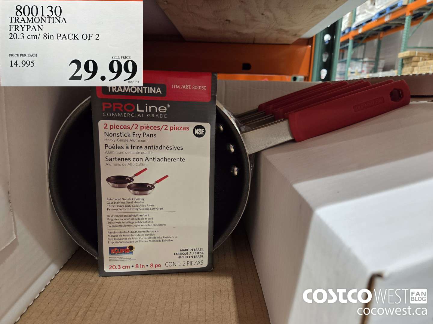 800130 TRAMONTINA FRYPAN 20.3 cm/ 8in PACK OF 2 $29.99