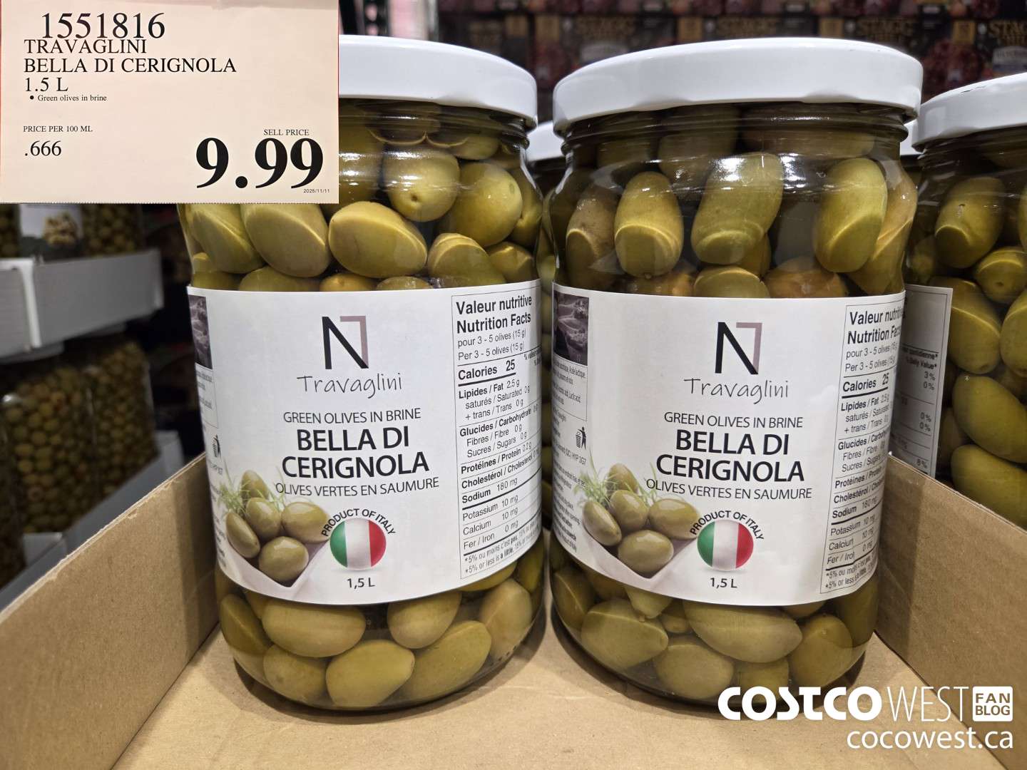 1551816 TRAVAGLINI BELLA DI CERIGNOLA 1.5 L $9.99