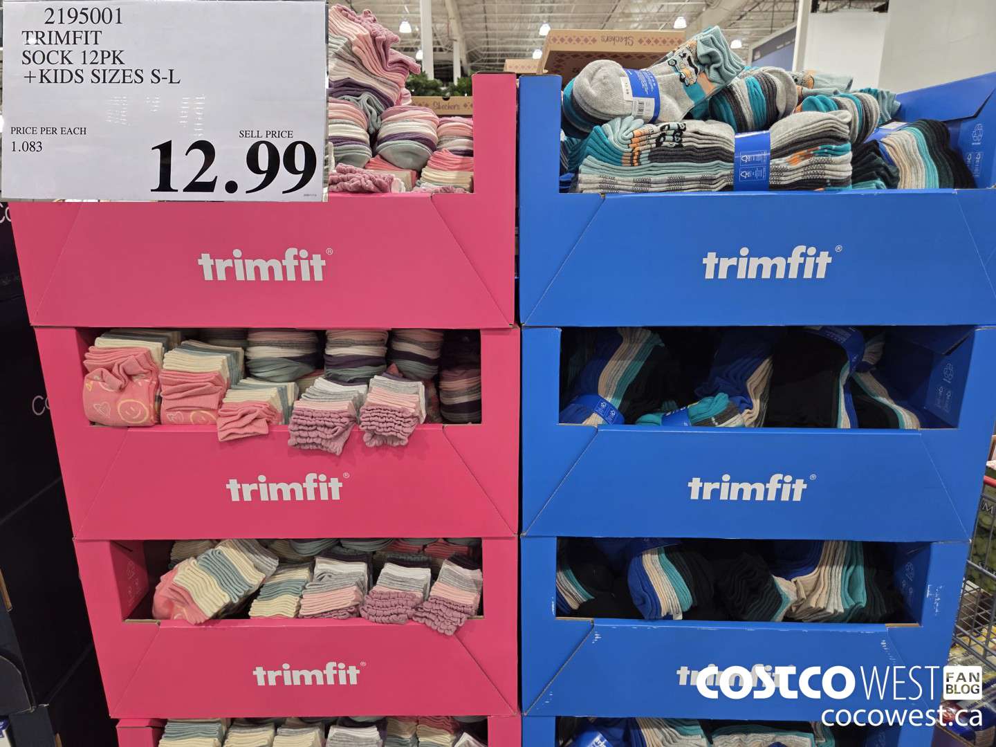 2195001 TRIMFIT KIDS SOCKS 12PK SIZES S-L $12.99