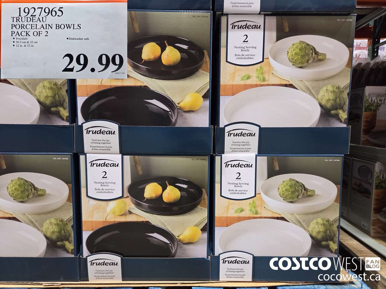 1927965 TRUDEAU PORCELAIN BOWLS PACK OF 2 $29.99