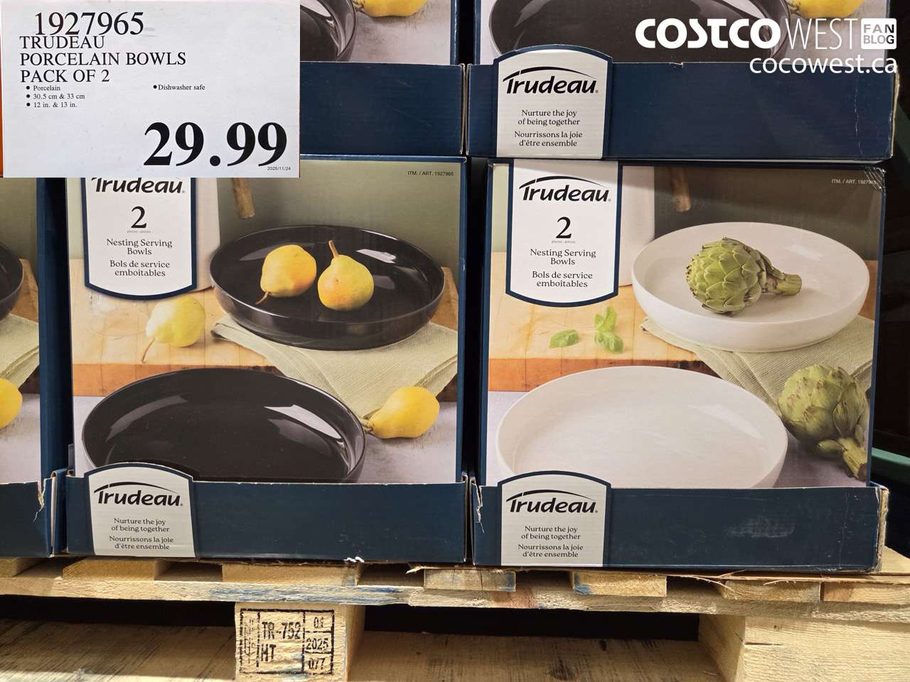 1927965 TRUDEAU PORCELAIN BOWLS PACK OF 2 $29.99