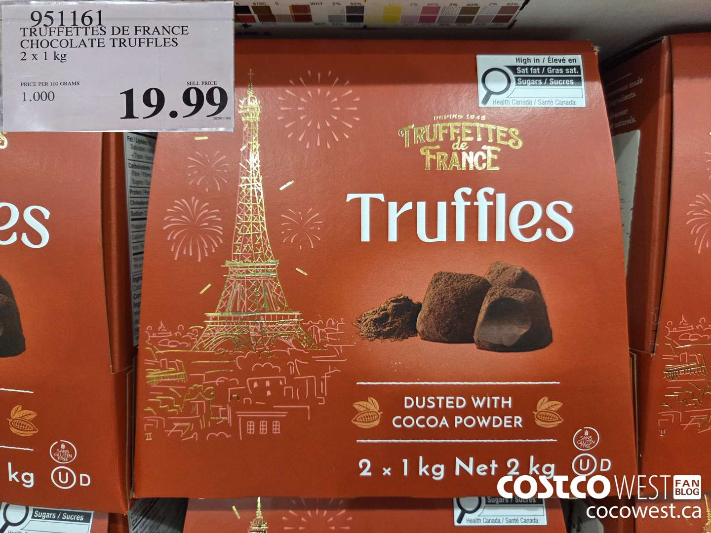 951161 TRUFFETTES DE FRANCE CHOCOLATE TRUFFLES 2 x 1kg $19.99