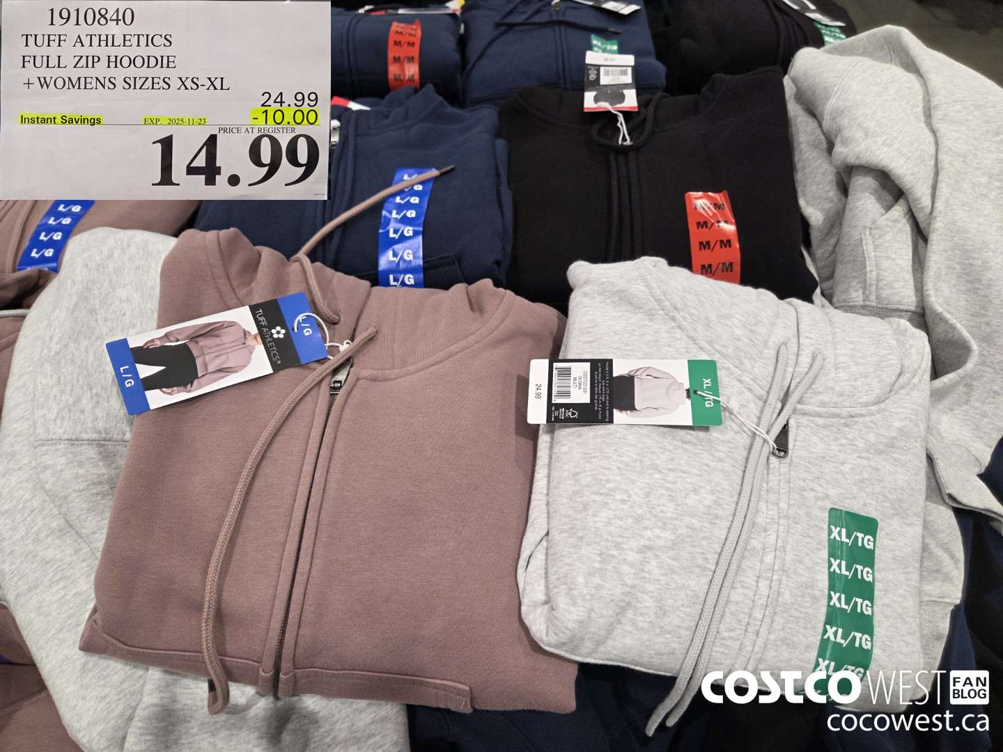 1910840 TUFF ATHLETICS CROPPED FULL ZIP WOMENS SIZES XS-XL ($10.00 INSTANT SAVINGS EXPIRES ON 2025-11-23) $14.99