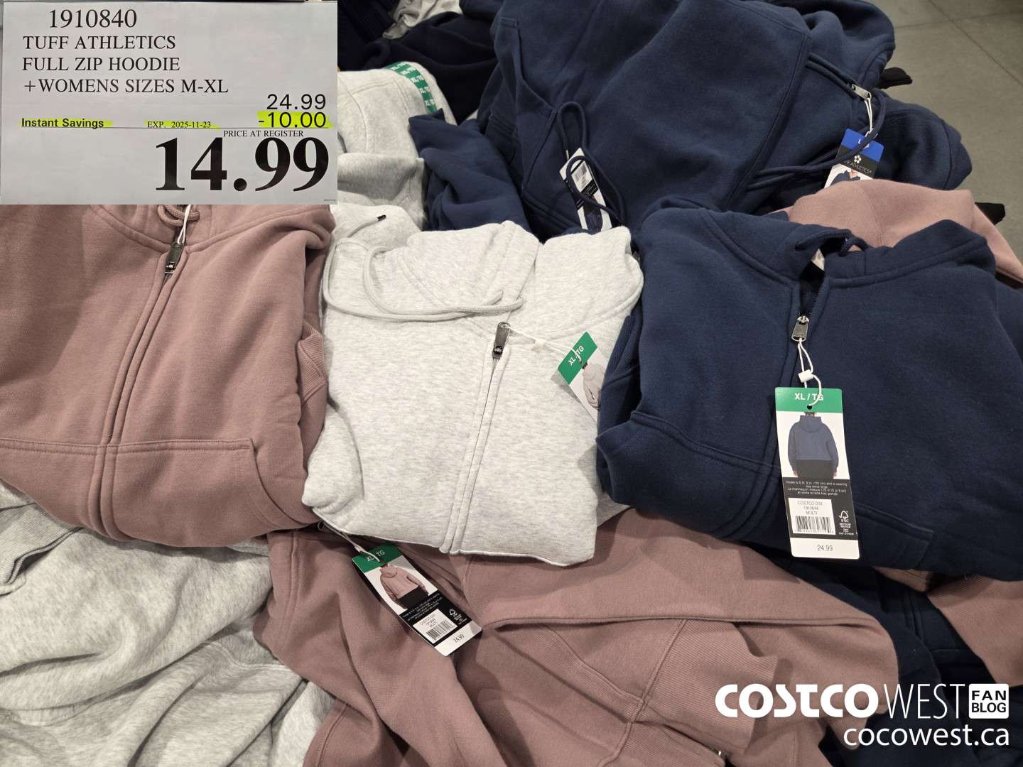 1910840 TUFF ATHLETICS CROPPED FULL ZIP WOMENS SIZES XS-XL ($10.00 INSTANT SAVINGS EXPIRES ON 2025-11-23) $14.99