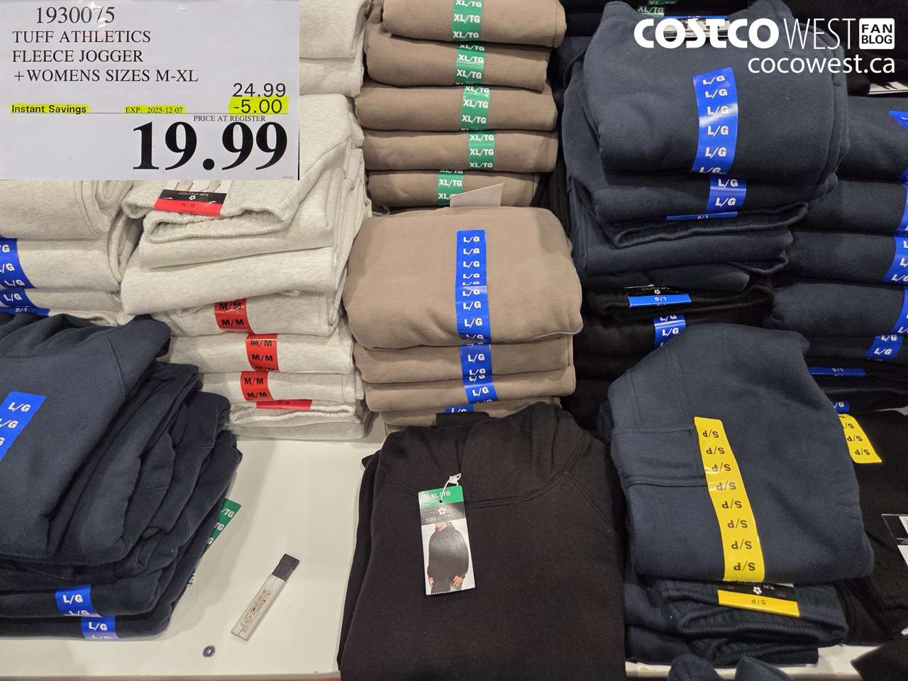 1930075 TUFF ATHLETICS FLEECE JOGGER WOMENS SIZES XS-XL  ($5.00 INSTANT SAVINGS EXPIRES ON 2025-12-07) $19.99