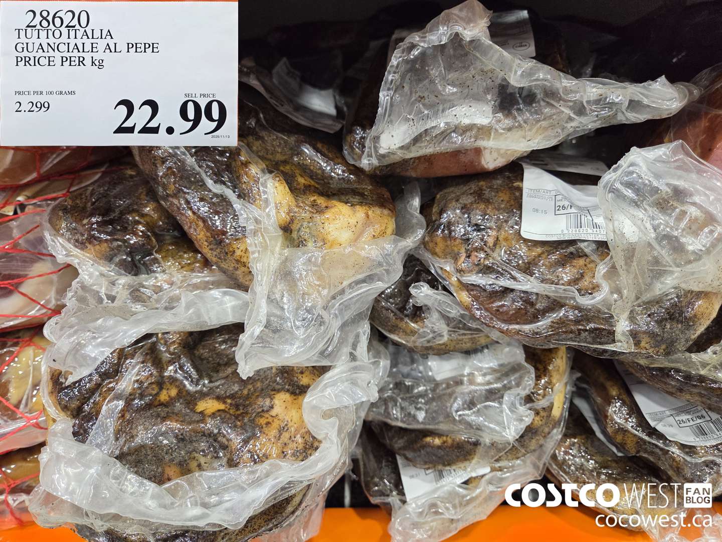 28620 TUTTO ITALIA GUANCIALE AL PEPE PRICE PER kg $22.99