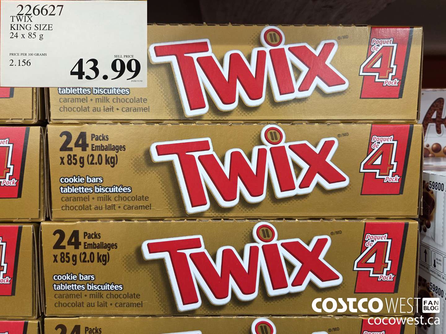 226627 TWIX KING SIZE 24 x 85 g $43.99