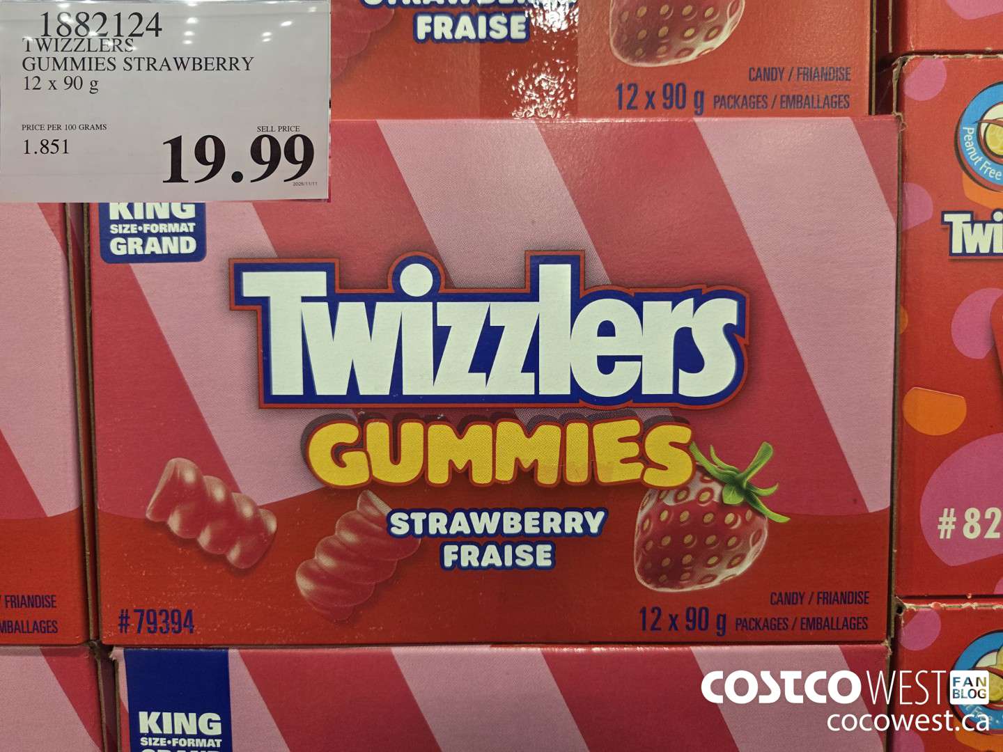 1882124 TWIZZLERS GUMMIES STRAWBERRY 12 x 90 g $19.99