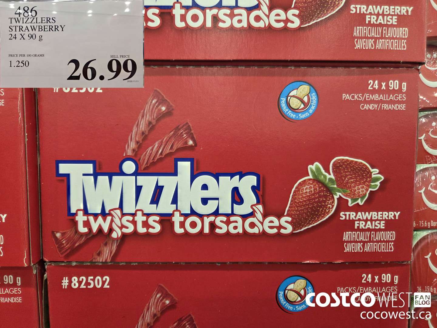 486 TWIZZLERS STRAWBERRY 24 X 90 g $26.99