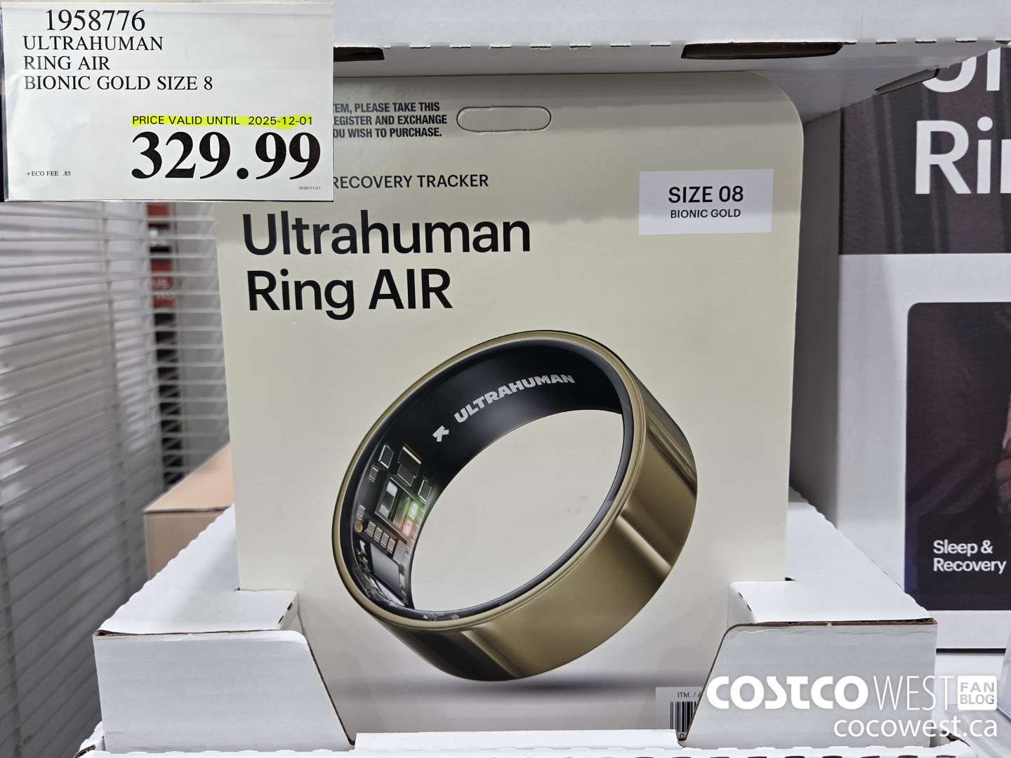 1958776 ULTRAHUMAN RING AIR BIONIC GOLD SIZE 8 (EXPIRES ON 2025-12-01) $329.99