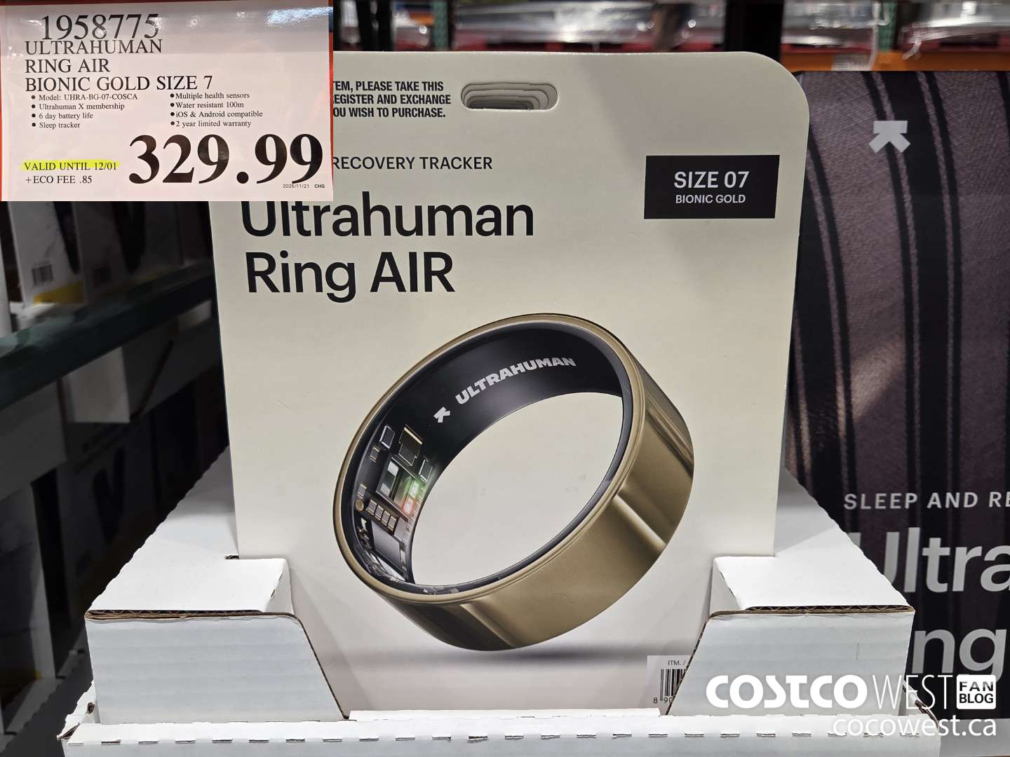 1958775 ULTRAHUMAN RING AIR BIONIC GOLD / TITANIUM (EXPIRES ON 2025-12-01) $329.99