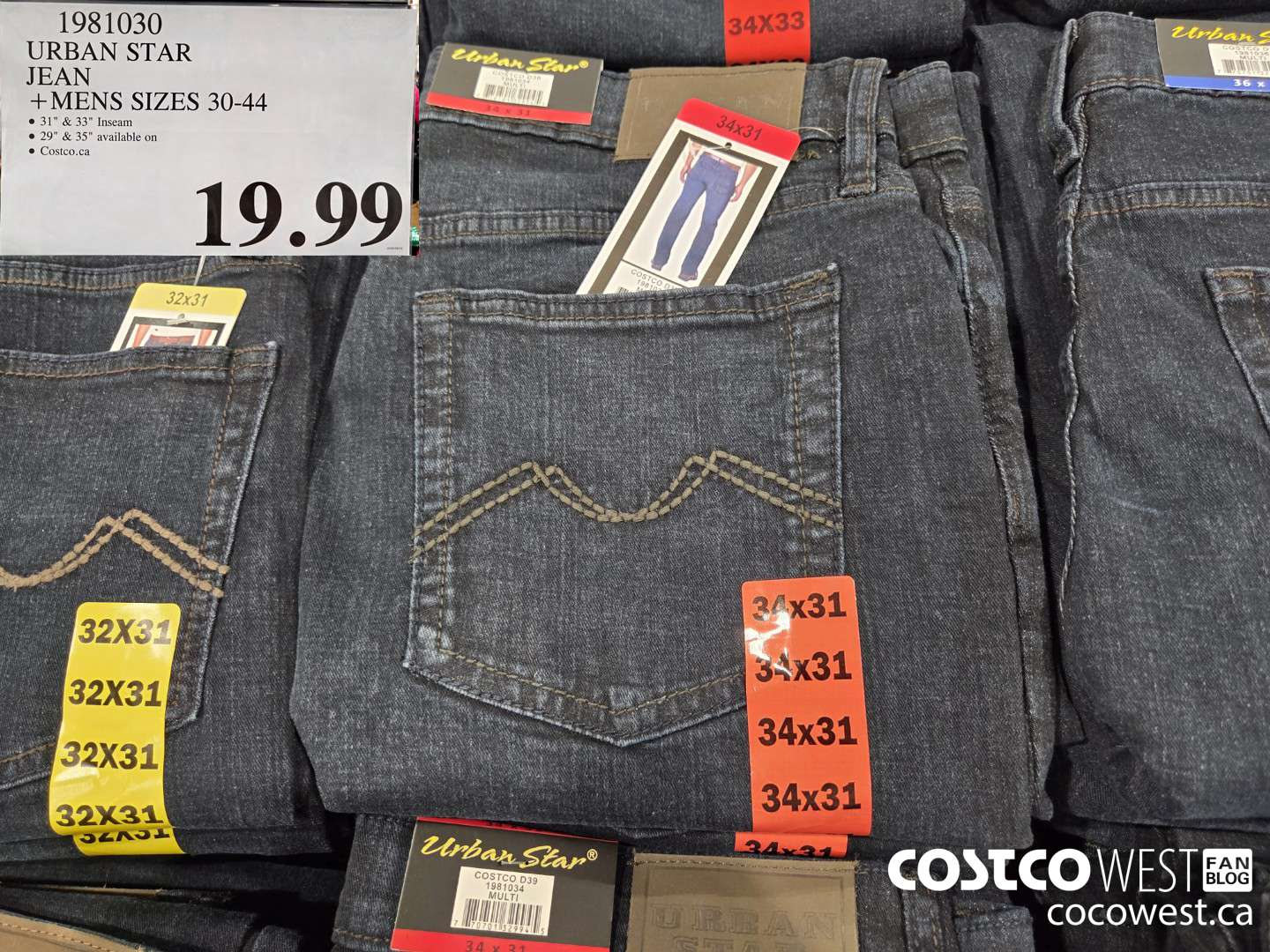 1981030 URBAN STAR JEAN MENS SIZES 30-44 $19.99