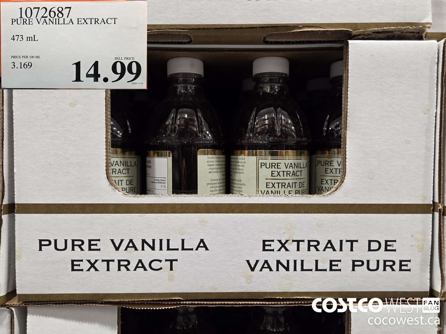 1072687 VANILLA EXTRACT 473 ML $14.99