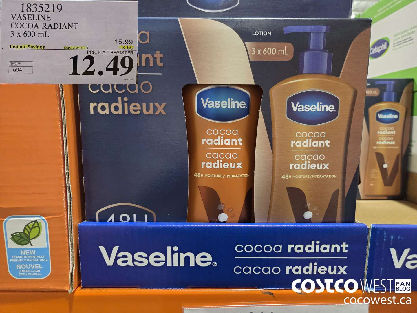 1835219 VASELINE COCOA RADIANT 3 X 600ML ($3.50 INSTANT SAVINGS EXPIRES ON 2025-11-09) $12.49