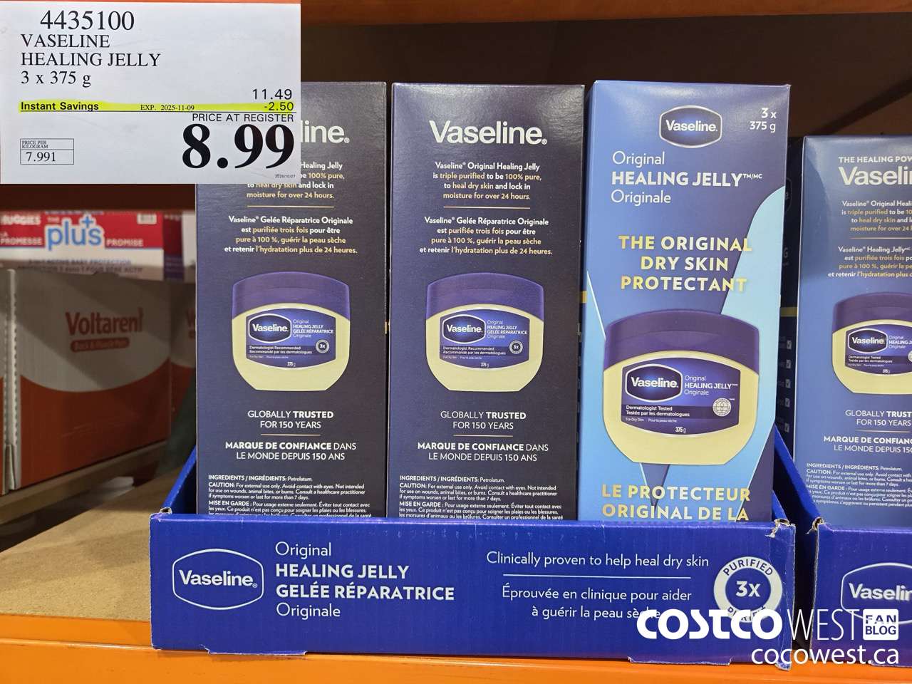 4435100 VASELINE PETROLEUM JELLY 3 X 375G ($2.50 INSTANT SAVINGS EXPIRES ON 2025-11-09) $8.99