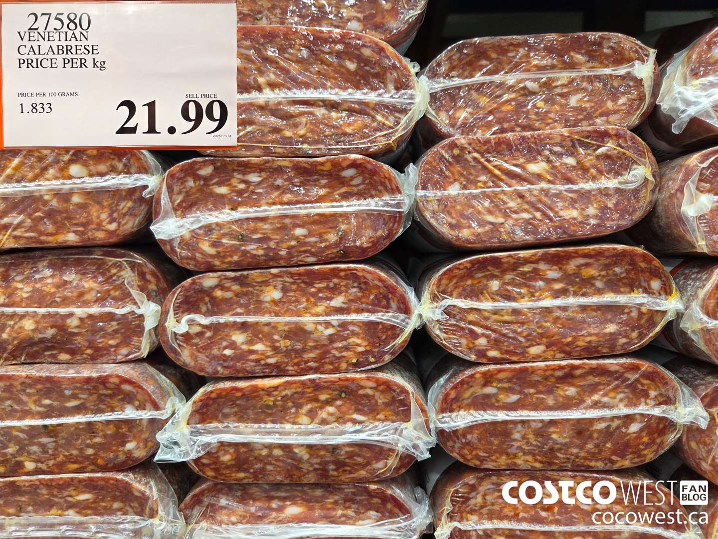 27580 VENETIAN CALABRESE PRICE PER kg $21.99