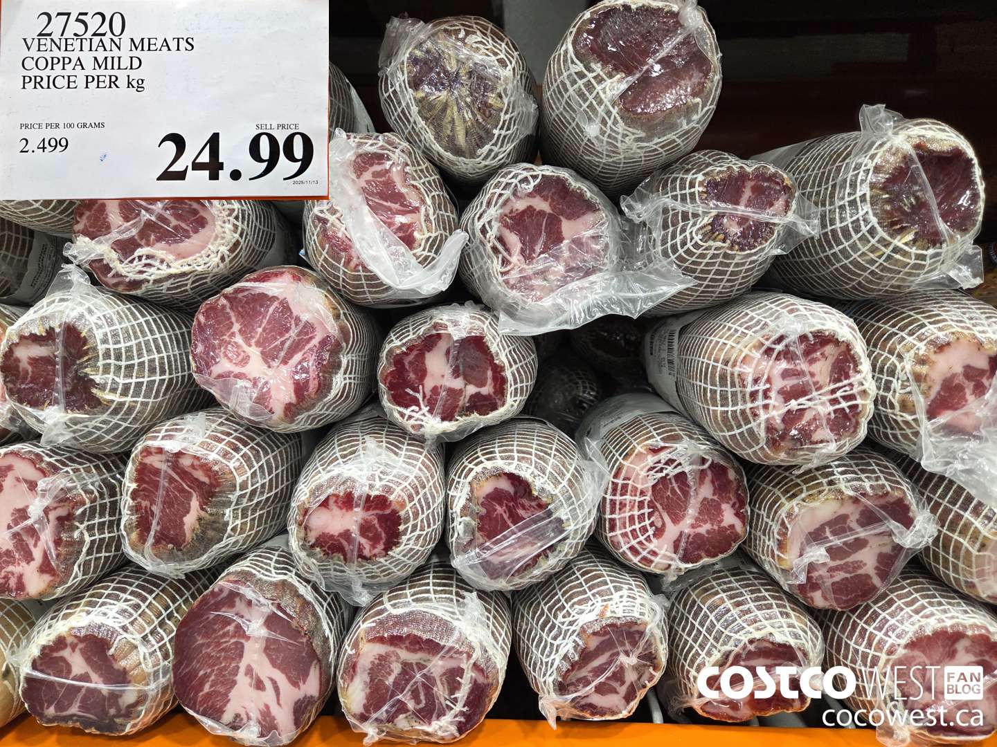 27520 VENETIAN MEATS COPPA MILD PRICE PER kg $24.99