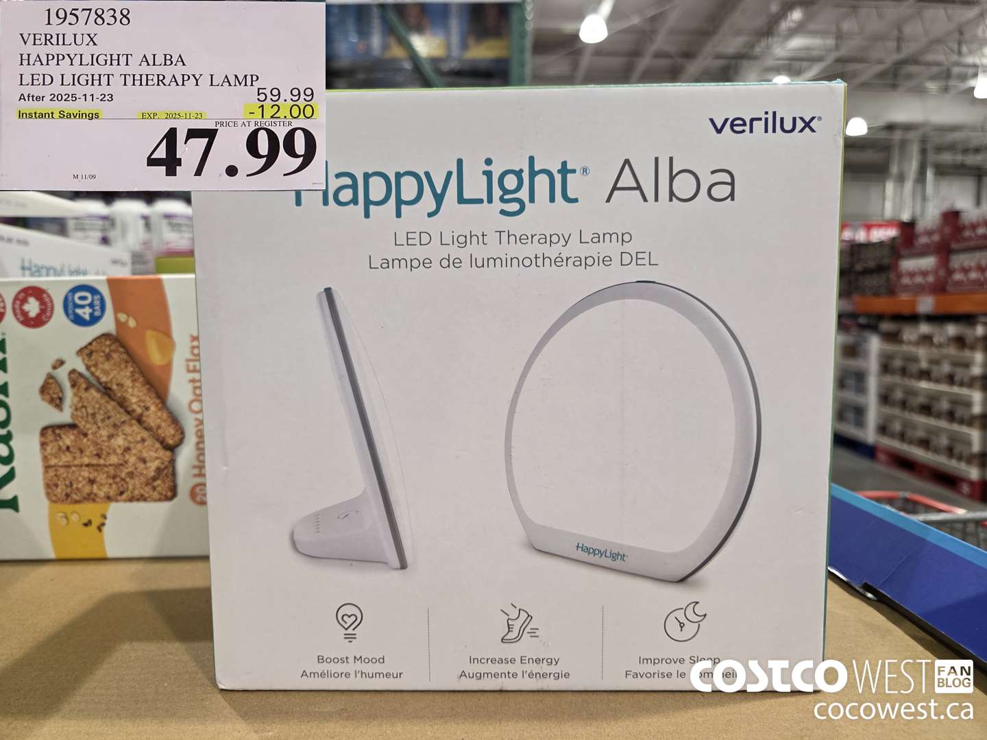 1957838 VERILUX HAPPYLIGHT ALBA LED LIGHT THERAPY LAMP ($12.00 INSTANT SAVINGS EXPIRES ON 2025-11-23) $47.99