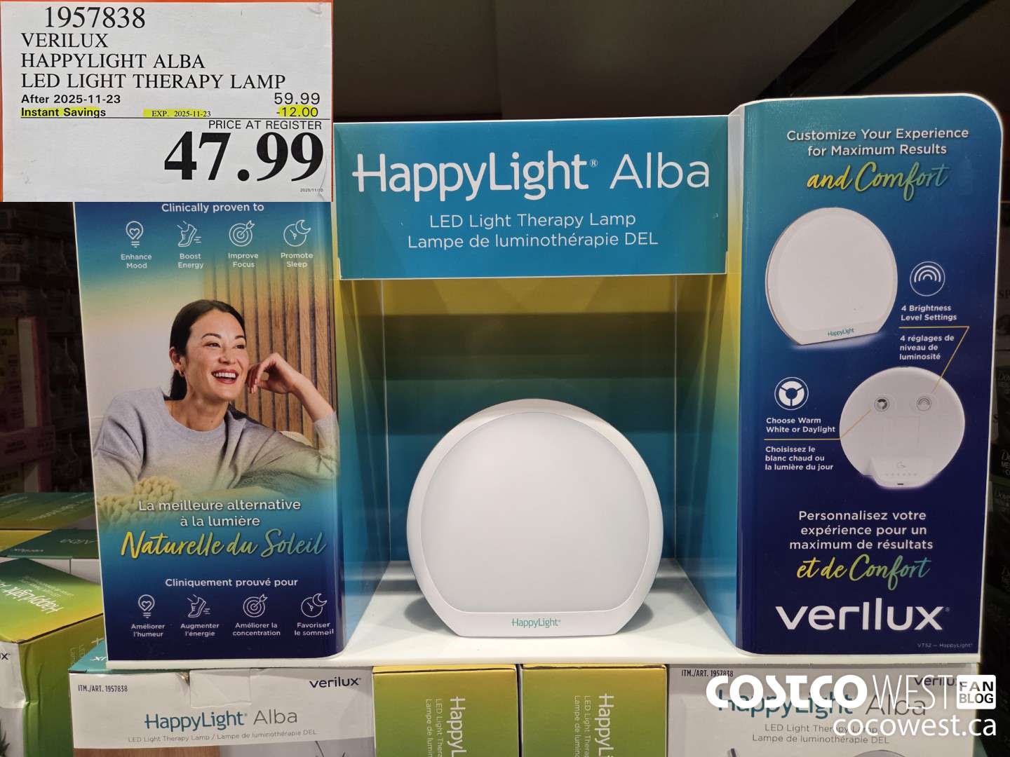 1957838 VERILUX HAPPYLIGHT ALBA LED LIGHT THERAPY LAMP ($12.00 INSTANT SAVINGS EXPIRES ON 2025-11-23) $47.99