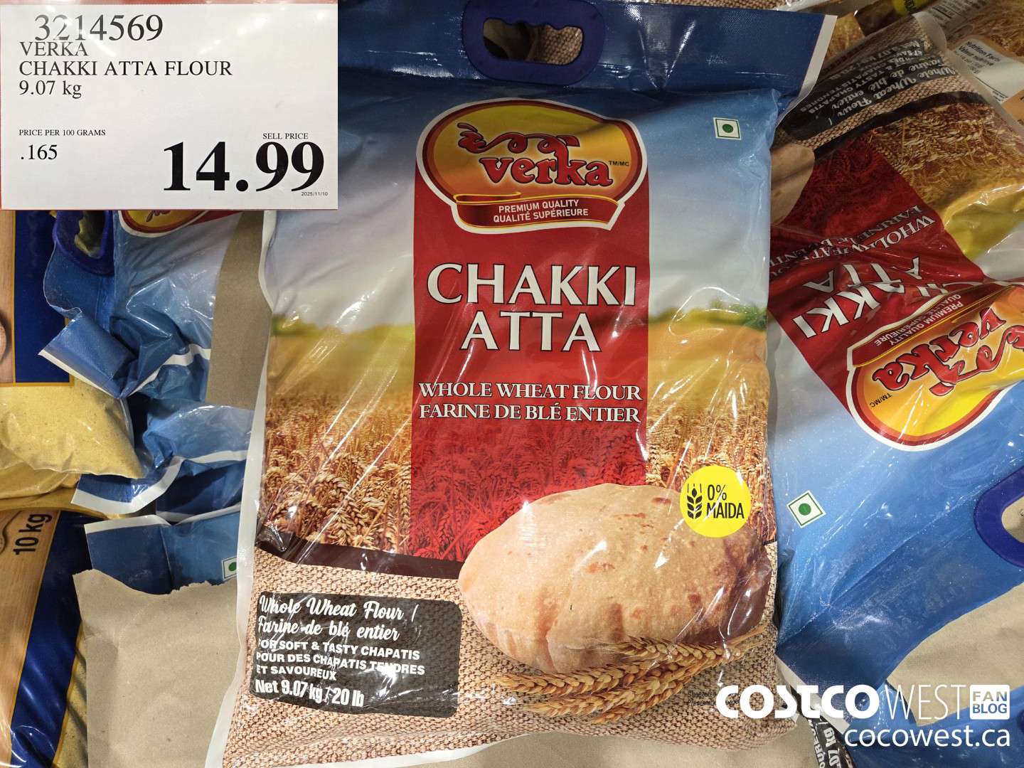 3214569 VERKA CHAKKI ATTA FLOUR 9.07 KG $14.99