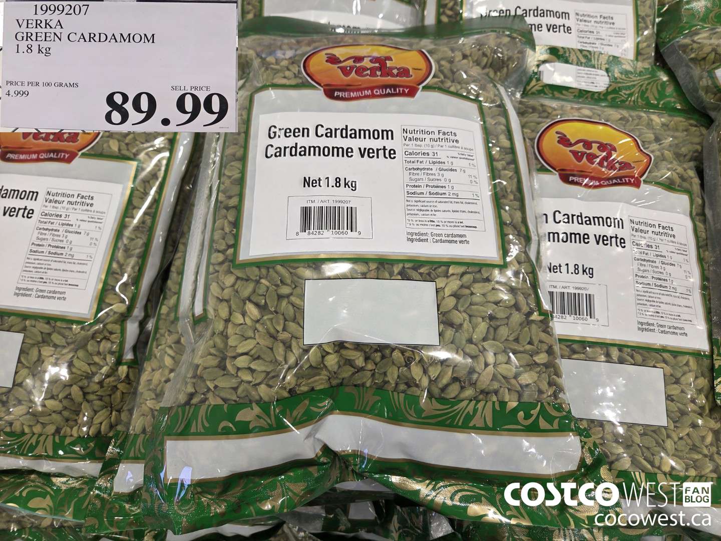 1999207 VERKA GREEN CARDAMOM 1.8 kg $89.99
