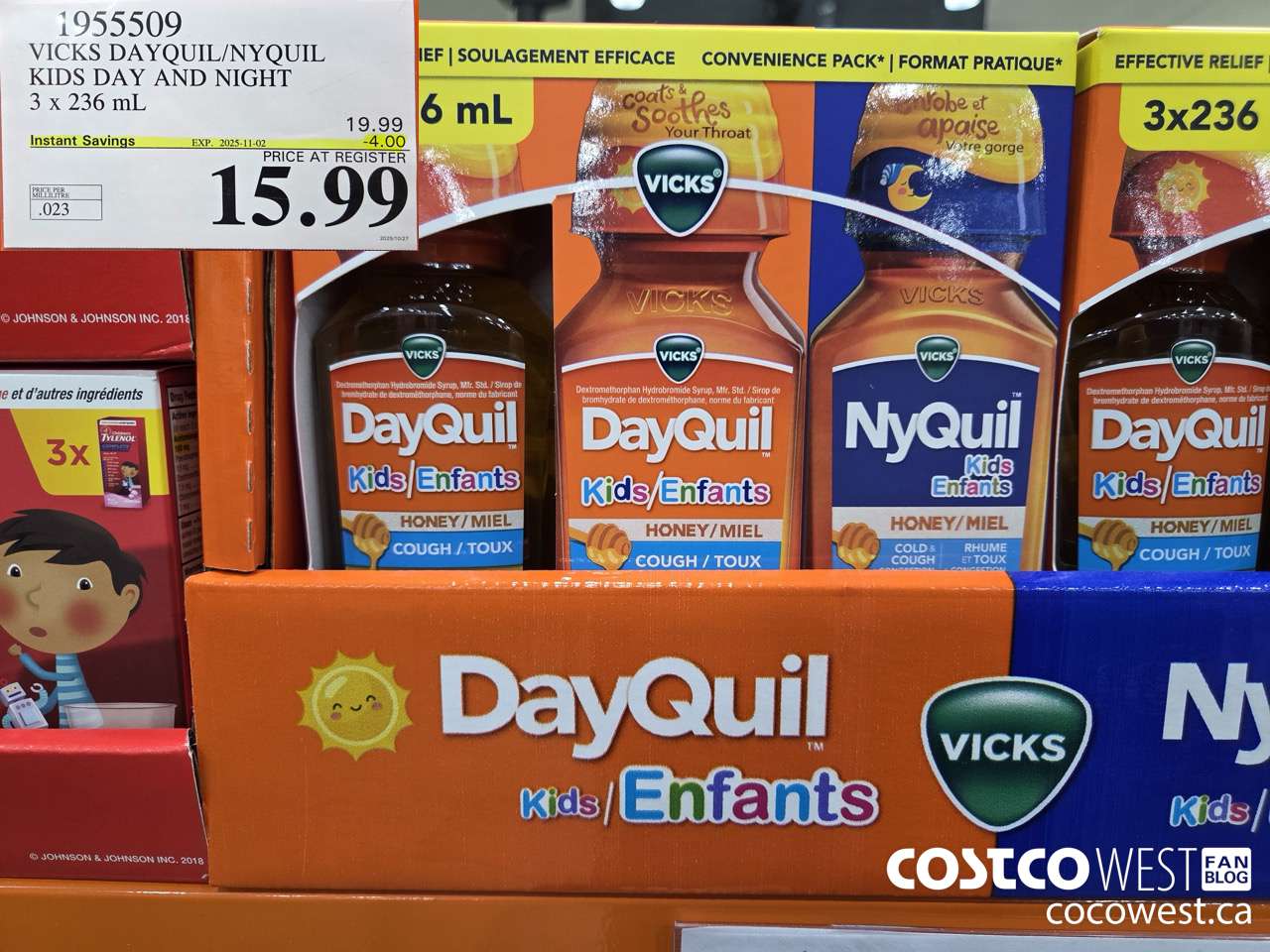 1955509 VICKS DAYQUIL/NYQUIL KIDS DAY AND NIGHT 3 X 236ML ($4.00 INSTANT SAVINGS EXPIRES ON 2025-11-02) $15.99