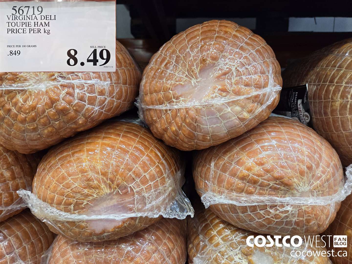 56719 VIRGINIA DELI TOUPIE HAM PRICE PER kg $8.49