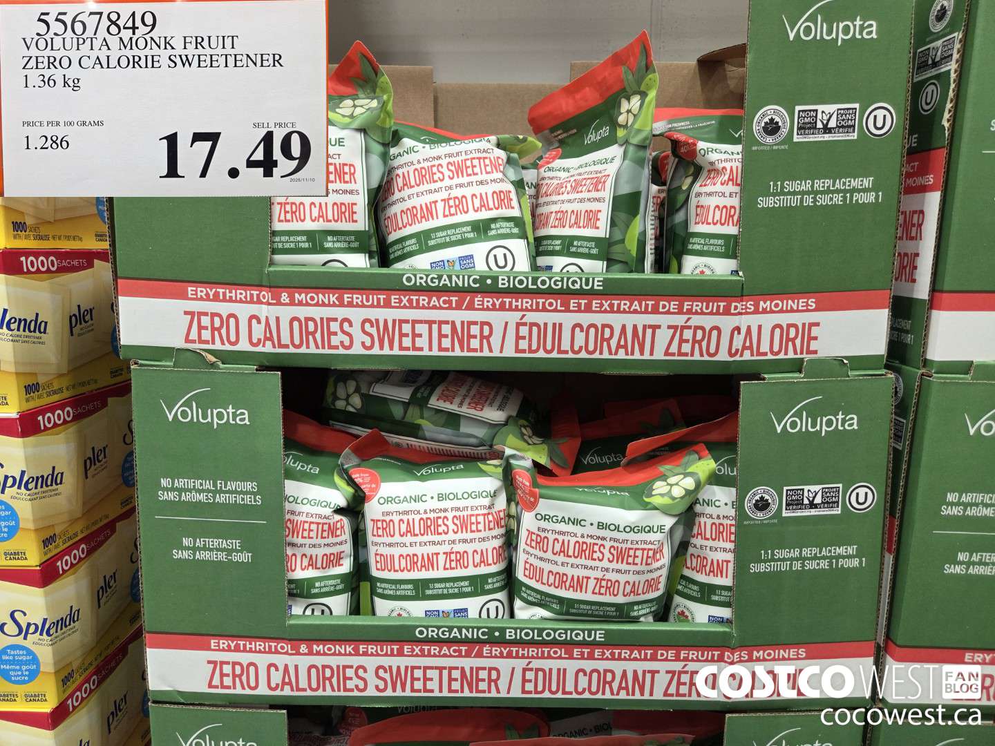 5567849 VOLUPTA MONK FRUIT ZERO CALORIE SWEETENER 1.36 kg $17.49