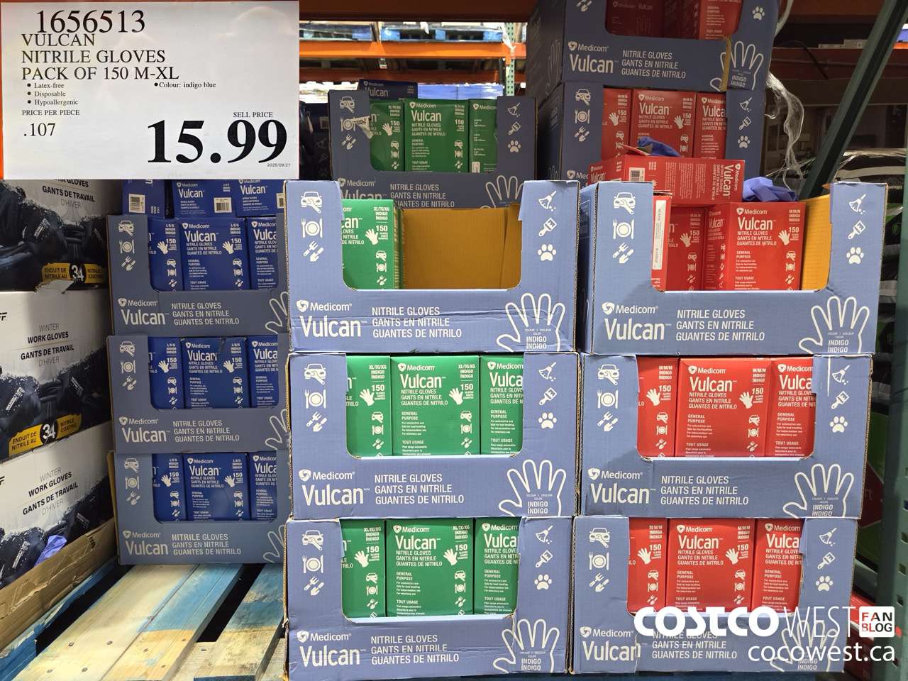 1656513 VULCAN NITRILE GLOVES PACK OF 150 M-XL $15.99