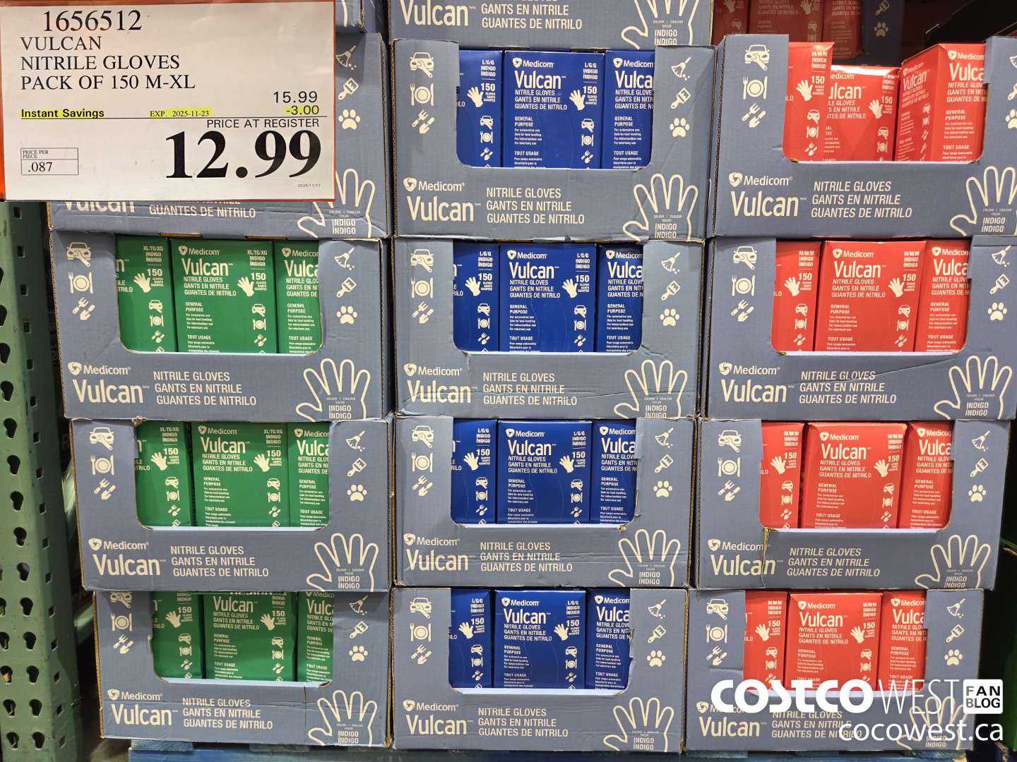 1656512 VULCAN NITRILE GLOVES PACK OF 150 M-XL ($3.00 INSTANT SAVINGS EXPIRES ON 2025-11-23) $12.99