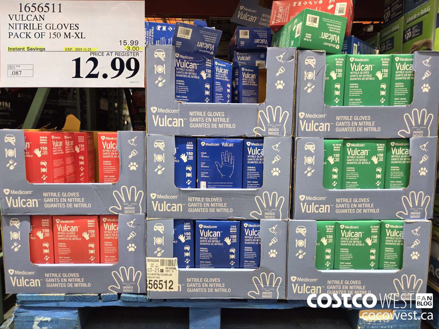 1656511 VULCAN NITRILE GLOVES PACK OF 150 M-XL ($3.00 INSTANT SAVINGS EXPIRES ON 2025-11-23) $12.99