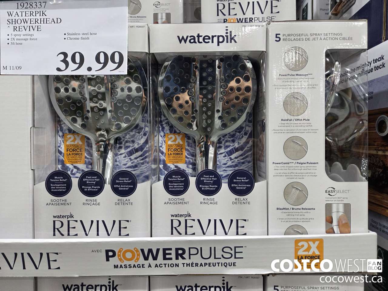 1928337 WATERPIK SHOWERHEAD REVIVE $39.99