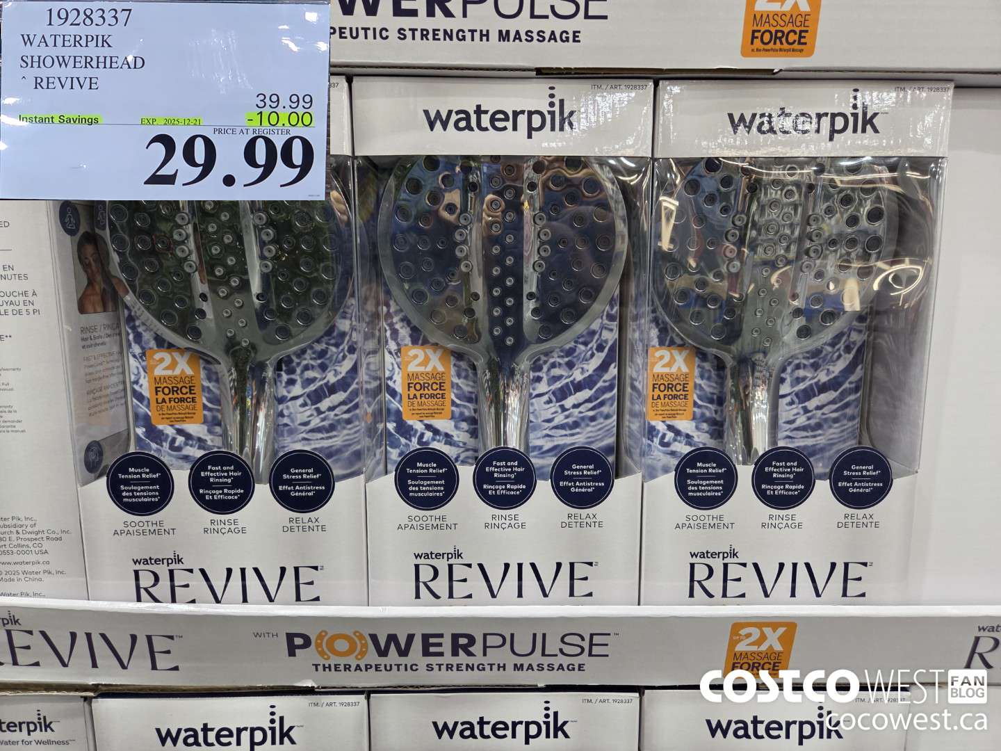 1928337 WATERPIK SHOWERHEAD REVIVE ($10.00 INSTANT SAVINGS EXPIRES ON 2025-12-21) $29.99