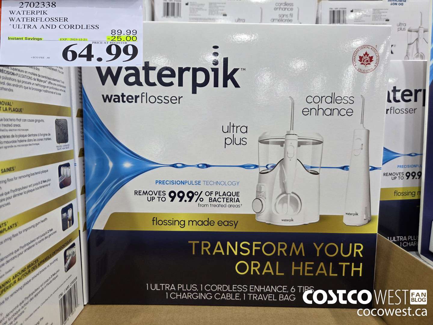 2702338 WATERPIK WATERFLOSSER ULTRA AND CORDLESS ($25.00 INSTANT SAVINGS EXPIRES ON 2025-12-21) $64.99