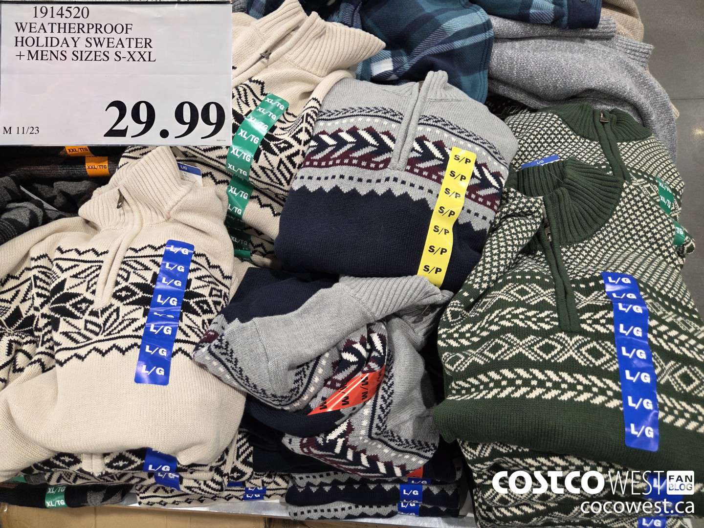 1914520 WEATHERPROOF HOLIDAY SWEATER MENS SIZES S-XXL $29.99