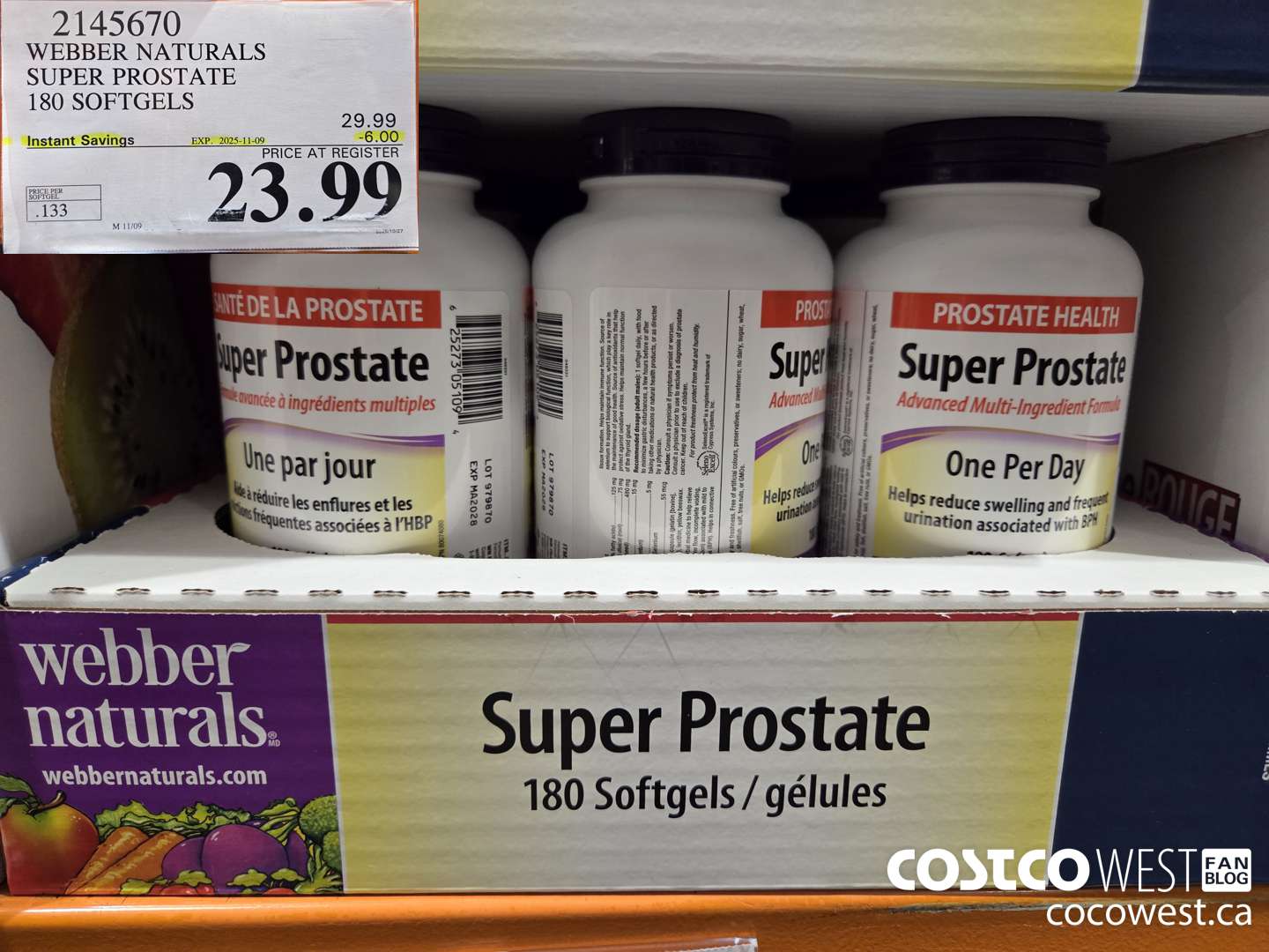 2145670 WEBBER NATURALS SUPER PROSTATE ADVANCED FORMULA 180 SOFTGELS ($6.00 INSTANT SAVINGS EXPIRES ON 2025-11-09) $23.99